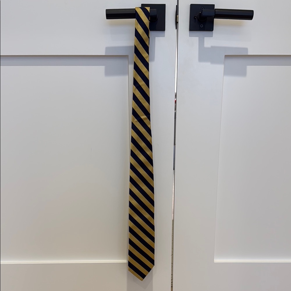 Striped Yellow and Black Men's Tie